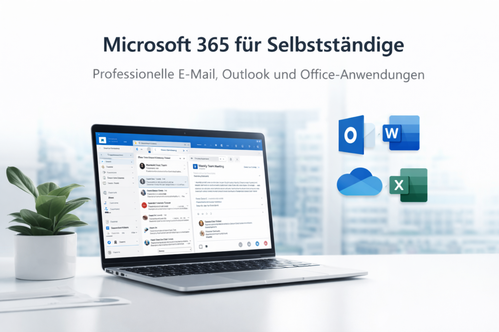 Microsoft 365 Business E-Mail Lösung für Selbstständige mit Outlook und Cloud Tools